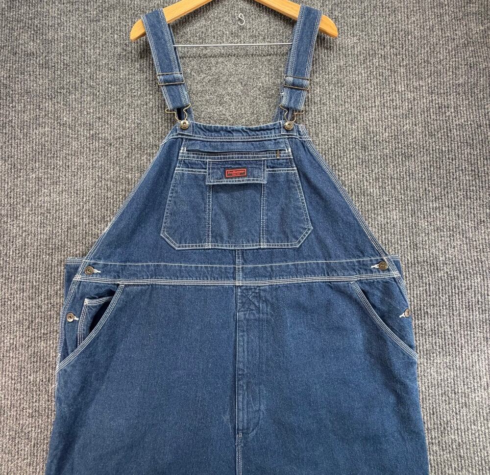 Five Brother Mens Denim Bib Overalls 50x32 Blue Carpenter Workwear Utility